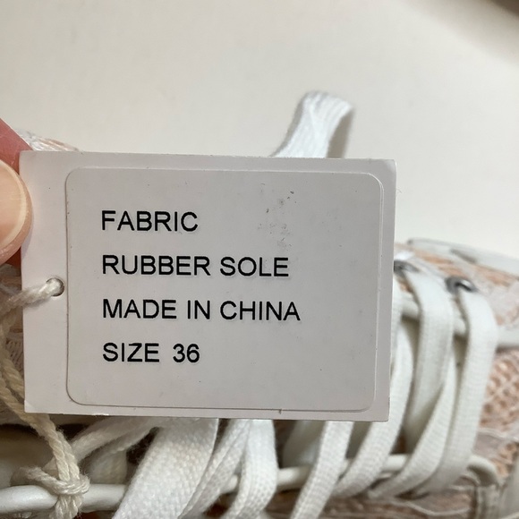 ASH Ghibly Lace High-Top Platform Sneakers in Pinksalt/White Size 5.5 - Picture 10 of 13